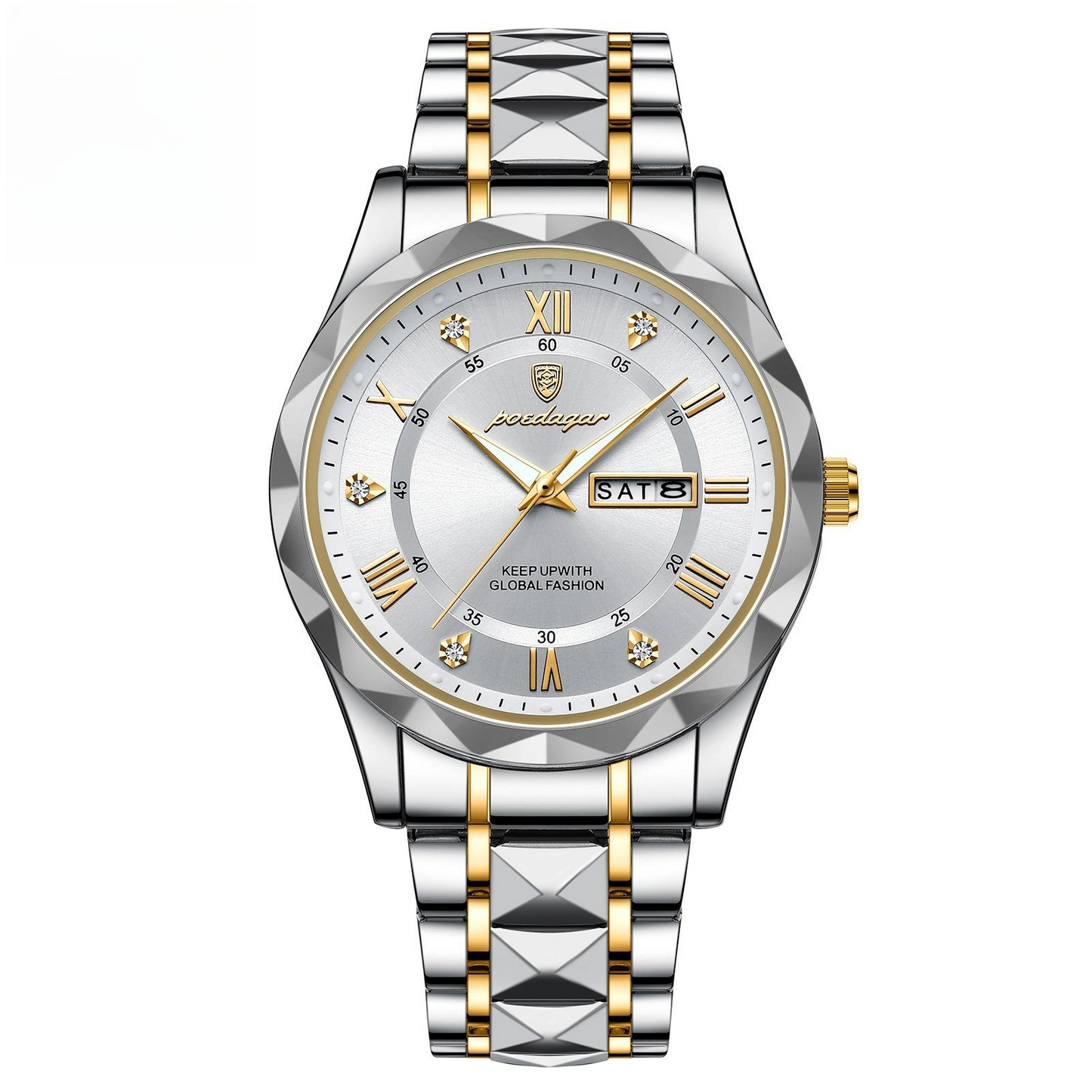 Stylish Men's Watch – Waterproof, Glow-in-the-Dark, Day & Date"