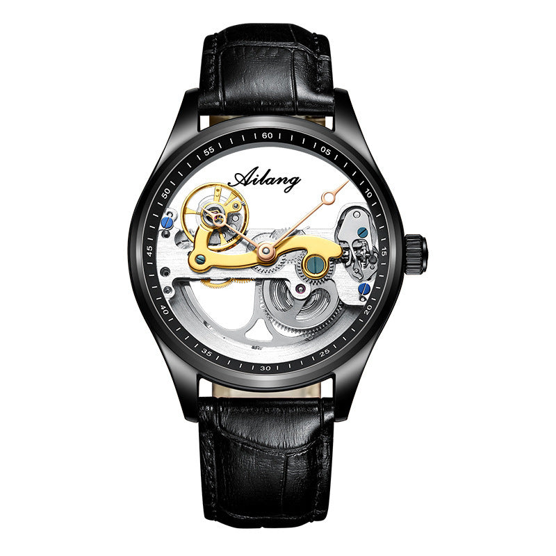 Automatic Mechanical Watch Skeleton Male Watch Generation cuir Band Watch