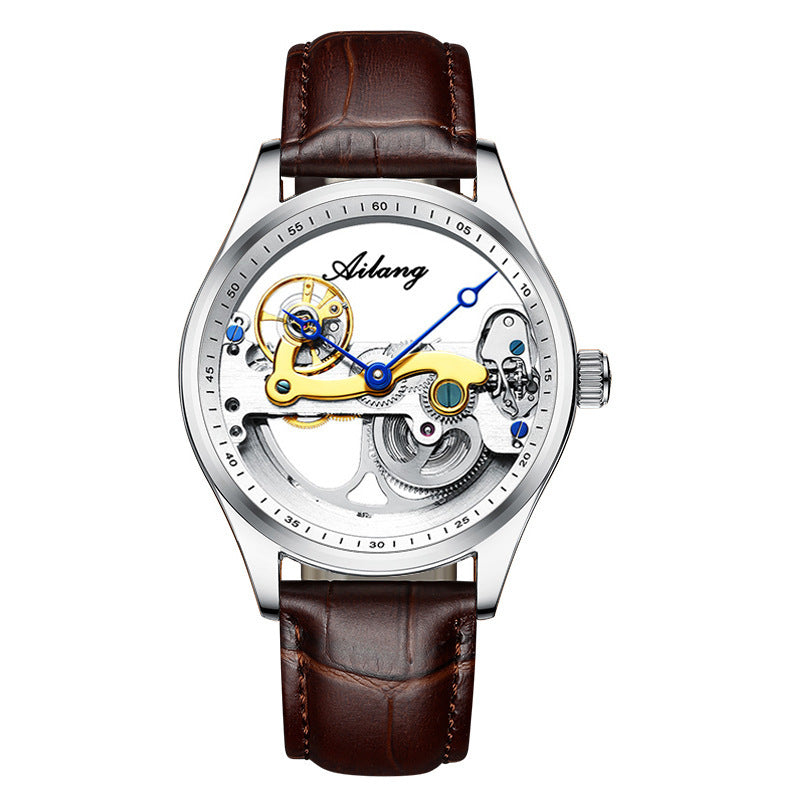 Automatic Mechanical Watch Skeleton Male Watch Generation cuir Band Watch