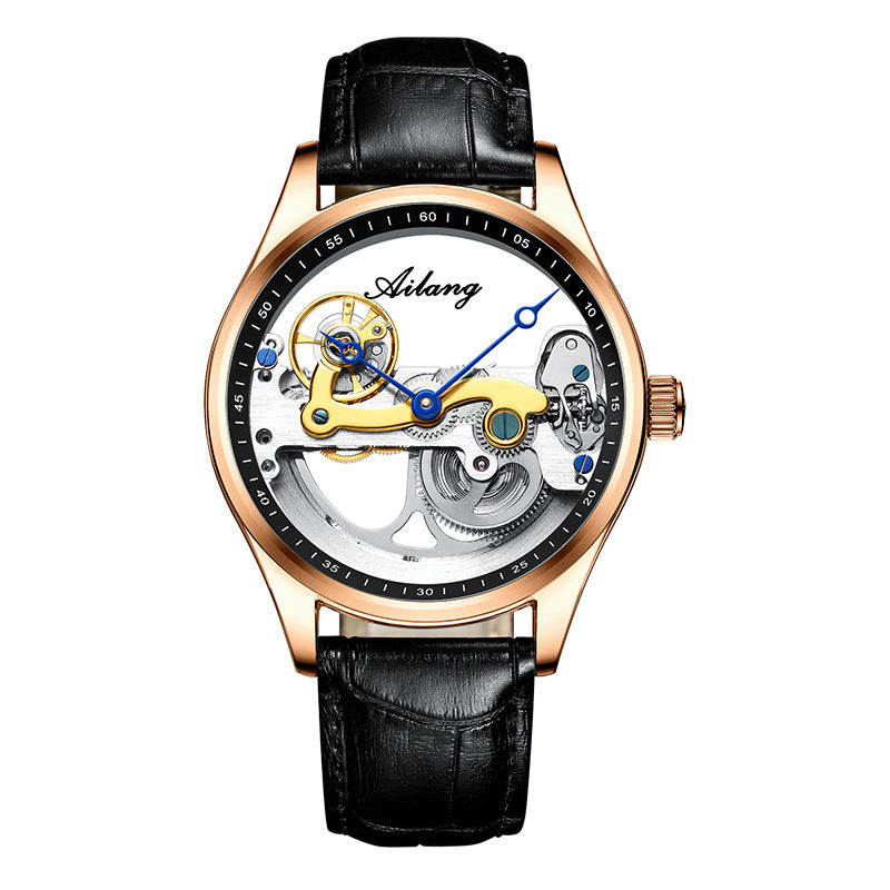 Automatic Mechanical Watch Skeleton Male Watch Generation cuir Band Watch