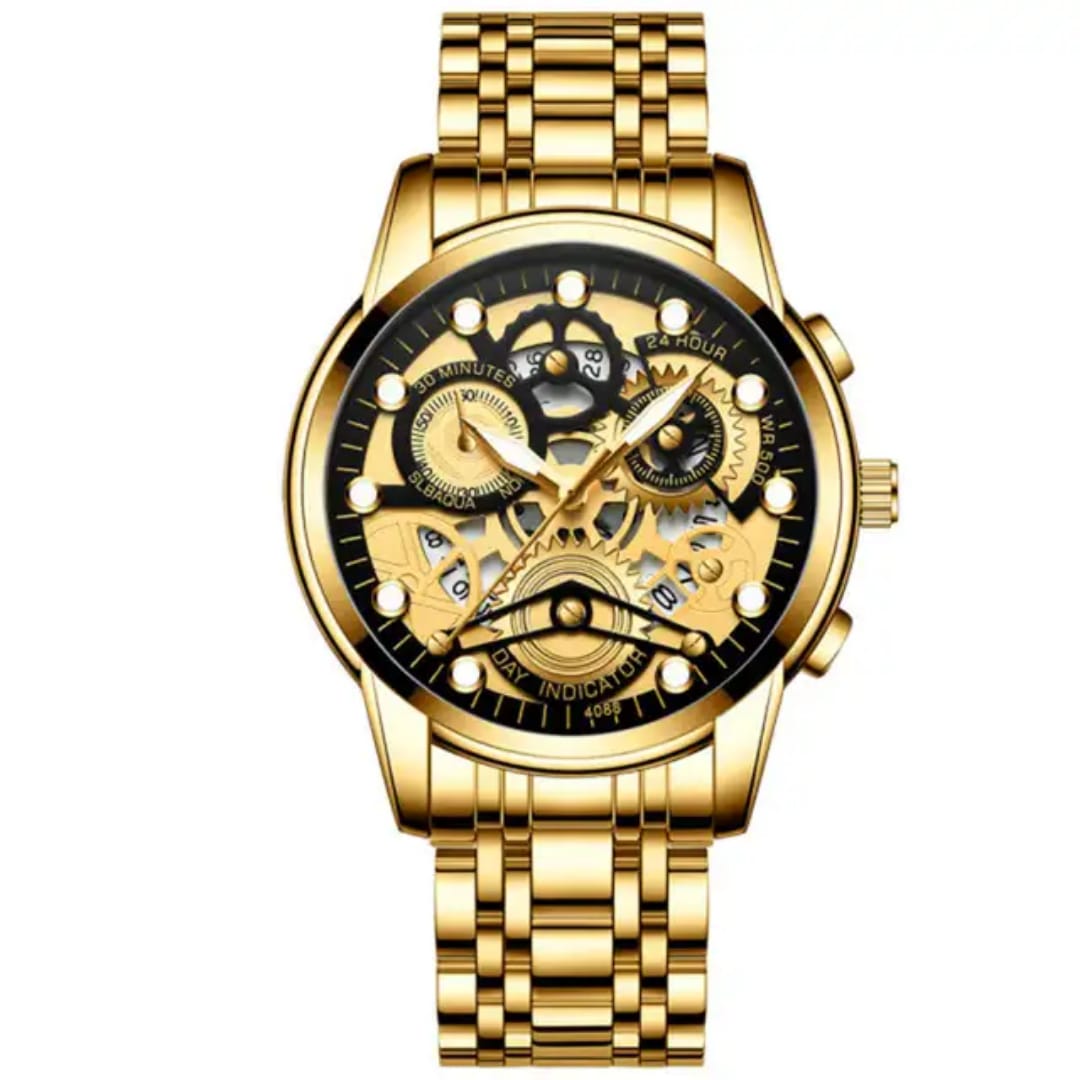 Men's Analog Quartz Watch - 30m Waterproof - Stainless Steel - with Calendar and Luminous Hands