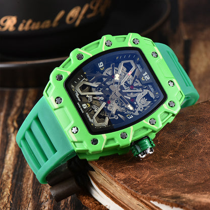 Mens Quartz Watch With A Distinctive Wave-Pattern Dial And Date Display