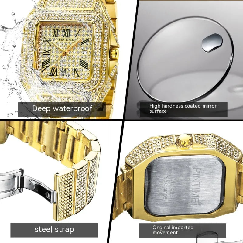 Full Diamond Ice Luxury Watch. Ultra Thin Waterproof - Luxury Men & Women's Watch.