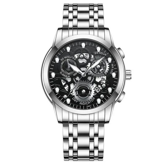 Men's Analog Quartz Watch - 30m Waterproof - Stainless Steel - with Calendar and Luminous Hands