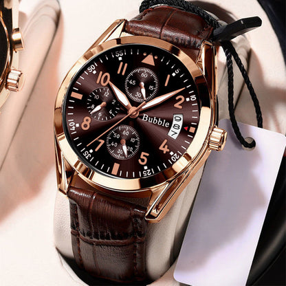 Fully Automatic Quartz Luminous Waterproof Digital Six-Hand Mens Watch