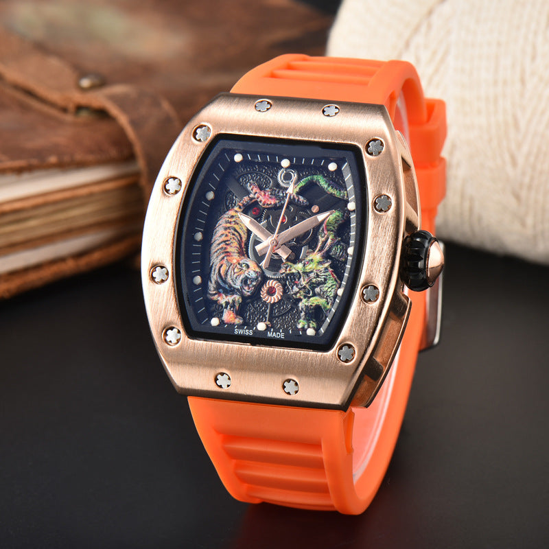 Dragon &amp; Tiger Luxury Quartz Watch – Bold Statement Timepiece