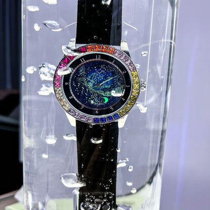 Ogulas Starry Sky Colorful Crystals Automatic Mechanical Watch Men&