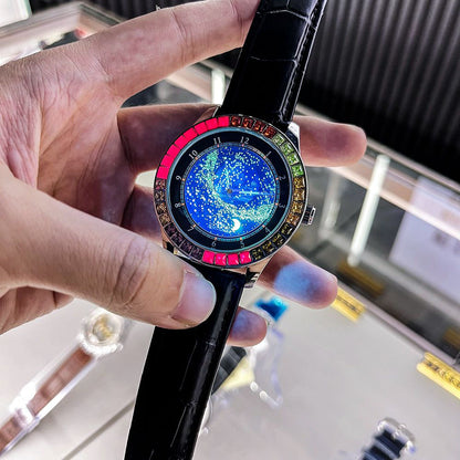 Ogulas Starry Sky Colorful Crystals Automatic Mechanical Watch Men&