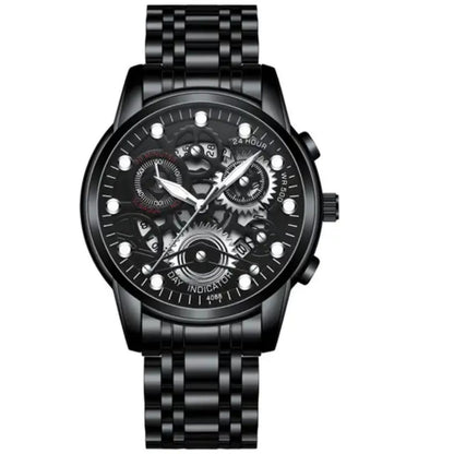 Men's Analog Quartz Watch - 30m Waterproof - Stainless Steel - with Calendar and Luminous Hands