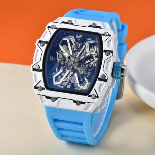 Mens Quartz Watch With A Distinctive Wave-Pattern Dial And Date Display